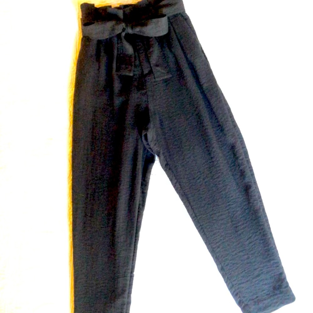 A New Day High Rise PaperBag Ankle Pant, Black